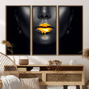 Honey Gold Lips and Black Woman Photograph Canvas, Black by MyGreatCanvas | Canvas Wall Art Prints | Photo Prints & Wall Decor