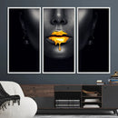 Honey Gold Lips and Black Woman Photograph Canvas, Black by MyGreatCanvas | Canvas Wall Art Prints | Photo Prints & Wall Decor