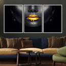 Honey Gold Lips and Black Woman Photograph Canvas, Black by MyGreatCanvas | Canvas Wall Art Prints | Photo Prints & Wall Decor