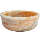 Turkish Honey Onyx Vessel Sink Polished Drop In Bathroom Stone 16 Inch