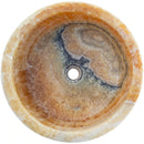 Turkish Honey Onyx Vessel Sink Polished Drop In Bathroom Stone 16 Inch