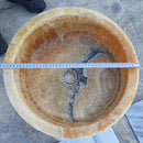 Turkish Honey Onyx Vessel Sink Polished Drop In Bathroom Stone 16 Inch