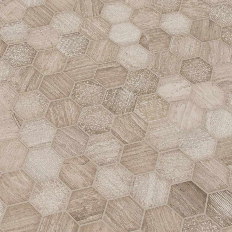 MSI Honey Comb Hexagon Marble Mosaic Wall and Floor Tile 11.75"x12"