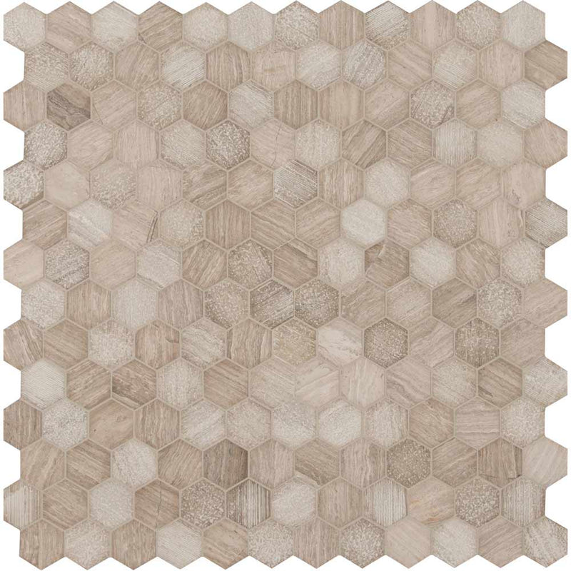 MSI Honey Comb Hexagon Marble Mosaic Wall and Floor Tile 11.75"x12"