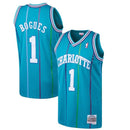 Muggsy Bogues Charlotte Hornets Mitchell & Ness Teal Hardwood Classics 1992-93 Swingman Jersey by Dynasty Sports & Framing