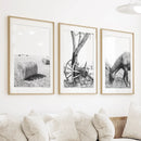 Black White Farm House Wall Décor. Horse, Hay Bales by Wall Art Set