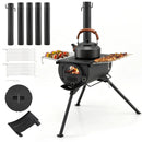 Hot Tent Stove with Chimney Pipes and Foldable Legs for Outdoor Heating by LJGDeals