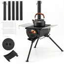Hot Tent Stove with Chimney Pipes and Foldable Legs for Outdoor Heating by DirectDeals