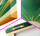 Emerald Green Sun Burst, Art Deco Style, Framed Canvas Print, Ready To Hang Framed Wall Art, Living Room Wall Hanging