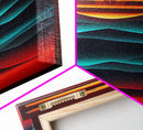 Retro Landscape Mountains Sunrise Sunset Colorful Fine Art Print, Red Blue Yellow Wall Poster