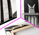Art Deco Black And White Art Print, Art Deco Architecture, Framed Canvas Print, Ready To Hang Framed Wall Art, Living Room Wall Hanging