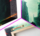 Cyberpunk Demon Art, Demon in the streets of Tokyo, Framed Canvas Print, Ready To Hang Framed Wall Art
