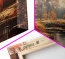 Fall Decor Framed Canvas Print | Trees With Falling Leaves | Fall Wedding Decor | Fall Home Decor | Fall Wall Decor | Rustic Fall Decor