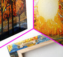 Fall Wall Art, Abstract Nature Print, Sunset Art, Fall Leaves, Country Home Decor, New Homeowner Gift, Canvas Wall Art, Wall Hanging