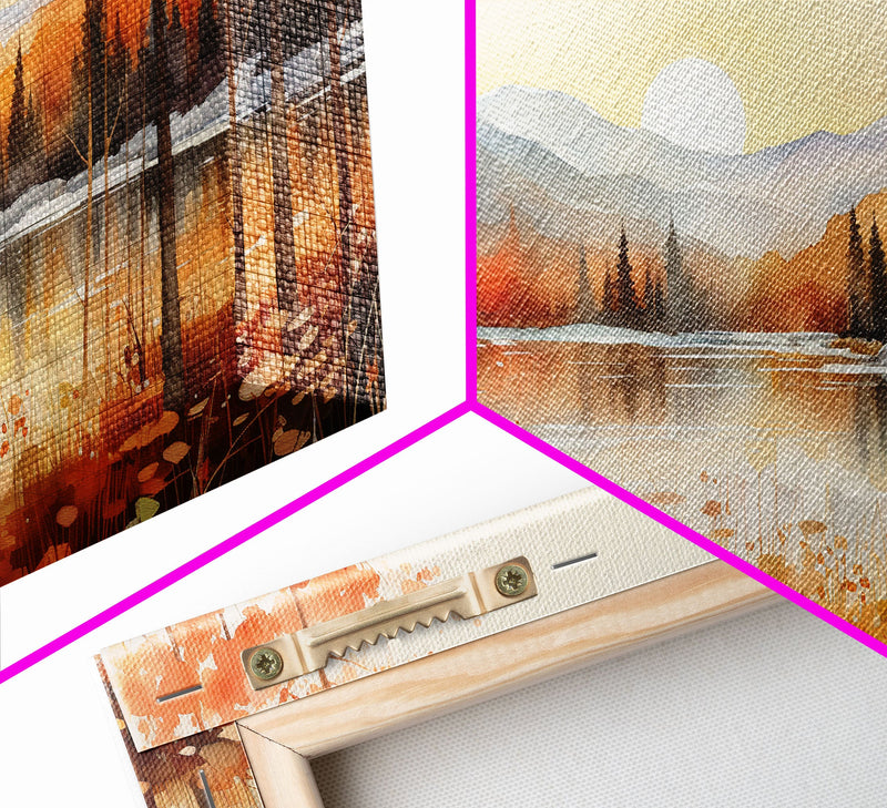 Beautiful Sunset Landscape Painting On Canvas, Original Canvas Print Nature Art, Fancy Landscape Wall Art, Bedroom Wall Decor Gifts Boho Art