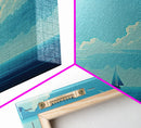 Just You, Me, and the Sea -  Nautical Art - Sail Boat on the Open Ocean - Framed Canvas Print - Panoramic Art - Ultra Wide Art