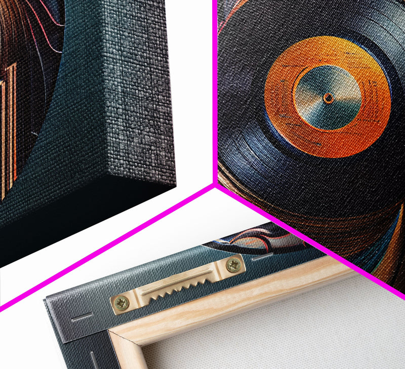 Vinyl record wall art, music decor, vintage vinyl abstract canvas print, music gifts, large canvas, abstract music wall art, Cool Art