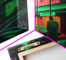 Miami Vice Retro Neon Lights Street Classic Car Wall Art Print, Wall Poster, Fine Art Print, Wall Decor
