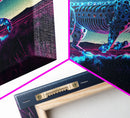 Robot Cheetah, Synthwave cyberpunk art, robot cheetah, framed canvas art, canvas print