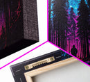 Contemplating the stars, vaporwave aesthetic, forest art, starry night, framed canvas print, outrun art