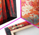 Red Forest, Forest Images, framed canvas print, forest ecosystem wall art, autumn forest wall art