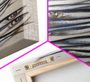 Sardines Art Print - Framed Canvas Art - Oil Painting Still Life Print - French Kitchen Art - Restaurant Art - Boho Farmhouse Decor