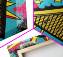 Pop Art Ice Cream, Psychedelic Ice cream cone, framed canvas print, large wall art, wall decoration, ice cream shop art