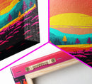 Retro Pop Art Landscape, Surrealist / Psychedelic Art, Framed Canvas Print, Nature Art