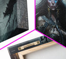 Hel, Goddess of Death, Framed Canvas Print, Norse Mythology Fantasy Art, Framed Canvas Print