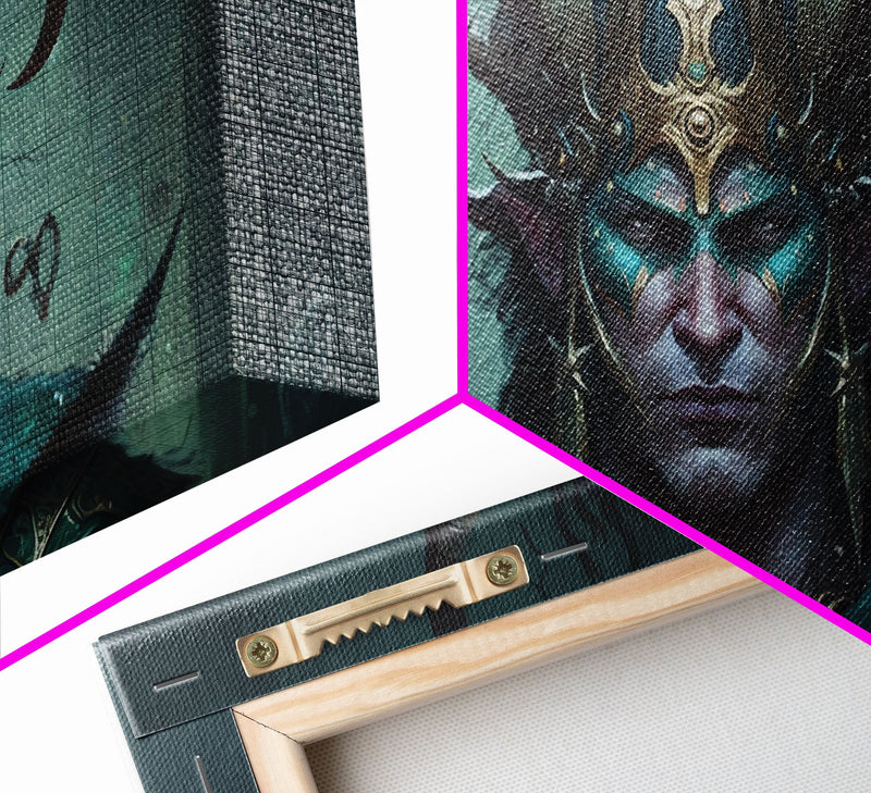 Aesthetic Loki the Trickster God, Norse Mythology, Framed Canvas Print, Extra Large Art, Fantasy Decor, Pastel Aesthetic Art