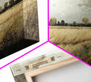 Moody Country Landscape Canvas Print Painting | Vintage Wall Art | Subdued Wall Art | Framed Canvas | Muted Monochromatic Landscape Art