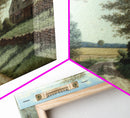 Cottage Oil Painting Framed Canvas Print | Rustic Wall Art | Vintage Muted Print | Farmhouse | Boho Style | Minimalist