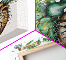 Florapunk Heart, Anatomical Heart Painting Canvas Print, Watercolor Heart, Human Heart, Pond Heart, Marsh Painting, Waterlily, Lily pads