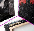 Horror Art, Haunted Castle and Blood Moon, Framed Canvas Print, Goth Art, Gothic Decor, Cool Wall Art