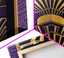 Midcentury Modern Wall art - Framed Canvas Print - Art Deco - Wall art - Purple & gold art - Ornament art - Patterns art - Geometric art