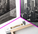Cityscape Wall Art, City Skyline Wall Art, Black And White Large Art Print, Wall Decor, Framed Canvas, Panoramic, Wall Art, Canvas Print