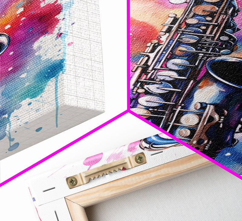 Alto Clarinet Wall Art, Musician Gift, Framed Canvas Print, Clarinet Print, Musical Instrument Art, Gift For Musician, Graffiti Music Art