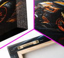 Futuristic Cyberpunk Motorcycle Concept Art, Sport Bike Canvas Print