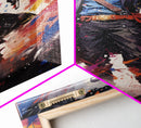 Cosmic Cyberpunk Cowboy Graffiti Art, Framed Canvas Print