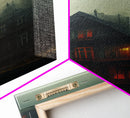Spooky gloomy wall art, haunted house art, canvas print