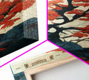 Japanese maple tree fine art print, vintage style wall art, woodblock print style wall art, poster print