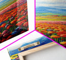 Flower Farm Wall Art, Tulip Field, Countryside Wall Print, Canvas Print, Wall Art, Vertical Art, Gifts For Grandma, Tiny House Decor
