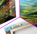 Wildflower Meadow, Mountains Wall Art, Landscape Art, Spring Decor, Canvas Print, Wall Art, Vertical Art, Living Room Wall Art, Hostess Gift