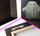 Cute Lil Boo, Ghost Print, Halloween Canvas Art, Framed Canvas Print, Funny Halloween Decor, Ghost Art, Victorian Goth Art