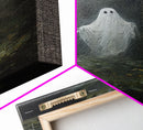 The Ghost In The Garden, Halloween Canvas Print, Framed Canvas Art, Halloween Decor, Dark Academia, Horror Prints, Oil Painting