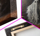 The Ghost In The Mirror, Ghost Print, Framed Canvas, Halloween Canvas Print, Horror Print, Macabre Dark Academia Wall Art