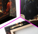 The Witch's Familiar, Black Cat Art, Witch Print, Framed Canvas or Poster, Victorian Oil Painting, Dark Academia, Witchcraft Decor