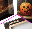 Spooky Art, Halloween Art, Jack O Lantern Art, Framed Canvas Print, Halloween Decor, Horror Prints, The Jack O Lantern In The Window