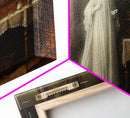 Sheet Ghost Wall Art, Framed Canvas Print, halloween decor, Halloween wall art,  ghost print, dark academia, victorian oil painting