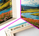 Mount Rainier National Park Washington Travel Art, National Park Print, Minimalist Travel Art, Midcentury Modern Style Landscape Painting